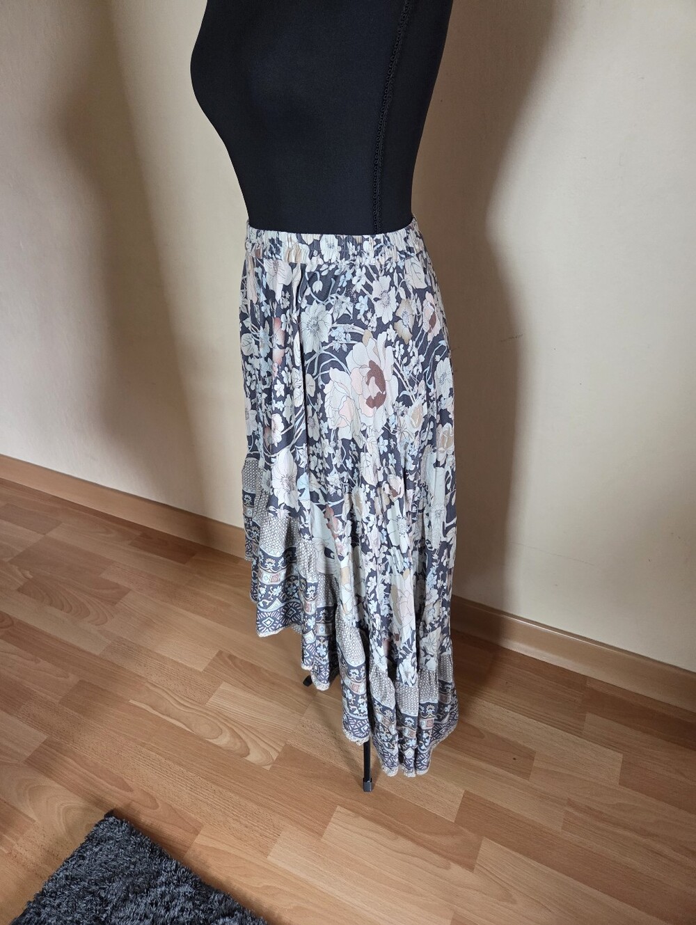 Spell Amethyst Nightfall Castaway Floral High-Low Maxi Skirt Boho Festival Small - Picture 7 of 12